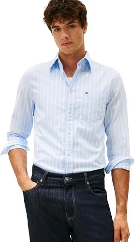 Tommy Hilfiger Flex Regular Fit Stripes Hemd langarm sweet blue/stripe (Herren)