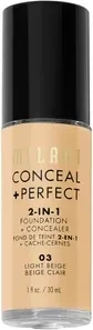 Milani Conceal + Perfect 2-in-1 Foundation + Concealer 03 light beige, 30ml