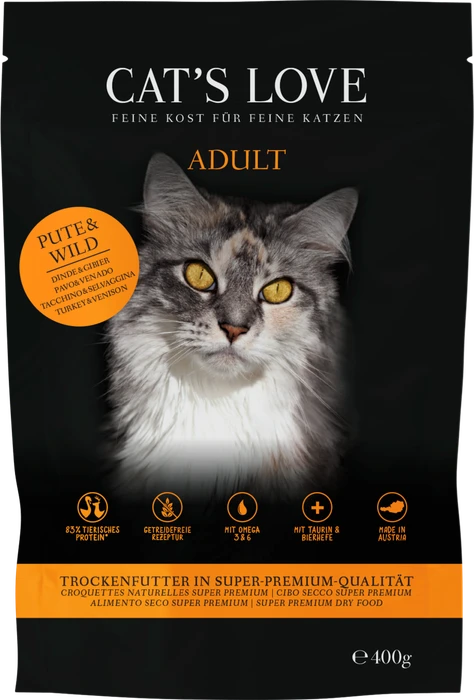 Cat's Love Trocken Pute und Wild, 400g
