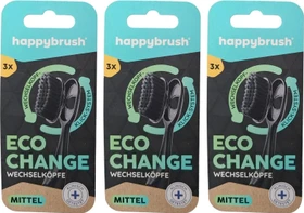 HappyBrush Eco Change Wechselköpfe mittel, 3 Stück