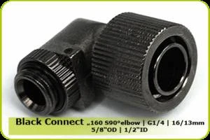 Nanoxia Black Connect 160 S90 "Elbow", Schlauchanschluss