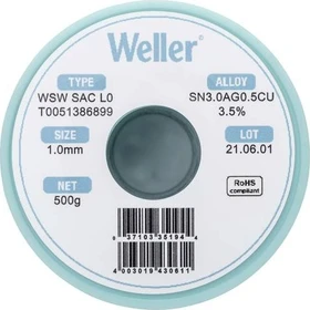 Weller WSW SAC L0 Lötzinn 1mm, 500g