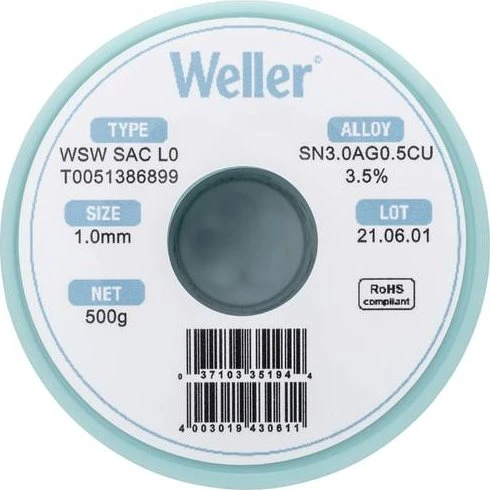 Weller WSW SAC L0 Lötzinn 1mm, 500g