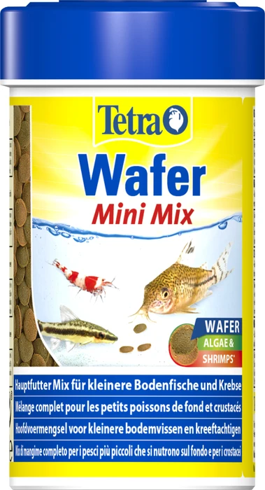 Tetra Wafer Mini Mix Hauptfutter für kleine Bodenfische und Krebse, 52g, 100ml