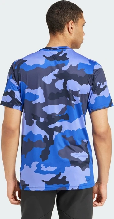 adidas Train Essentials Camo Allover Print Funktionsshirt kurzarm semi lucid blue (Herren)