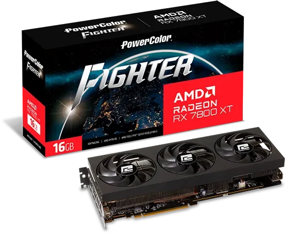 PowerColor Fighter Radeon RX 7800 XT, 16GB GDDR6, HDMI, 3x DP