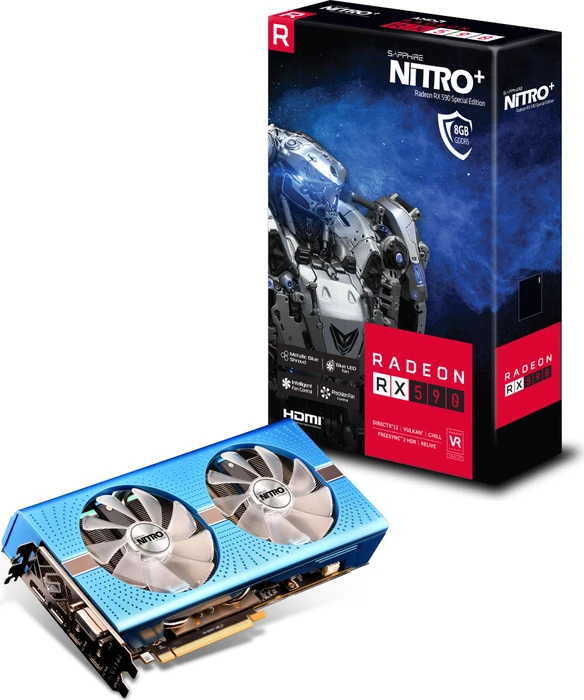 Sapphire Nitro+ Radeon RX 590 8G G5 SE, 8GB GDDR5, DVI, 2x HDMI, 2x DP, lite retail