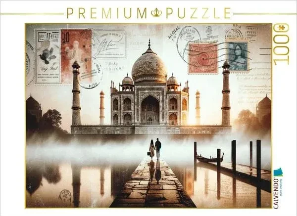 Calvendo Morgendämmerung am Taj Mahal: Eine KI-kreiertes Porträt der Liebe