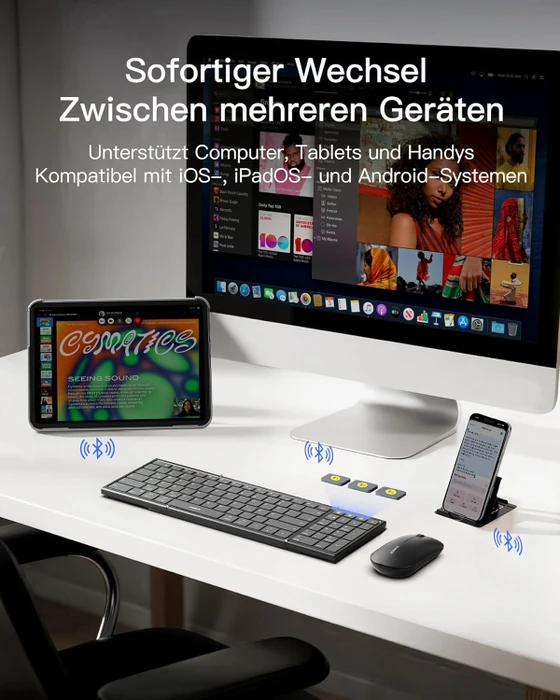 Inateck KB602 Nomad faltbare Tastatur mit Nummernblock, Bluetooth, DE