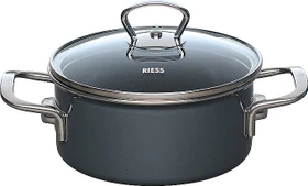 Riess Bratentopf mit Glasdeckel 16cm dark grey