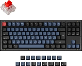 Keychron V3 TKL Knob, 80%, LEDs RGB, hot-swap, Frosted Black, Keychron K Pro RED, USB, DE