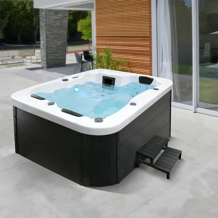 Home Deluxe White Marble Whirlpool rechteckig 210x160x85cm