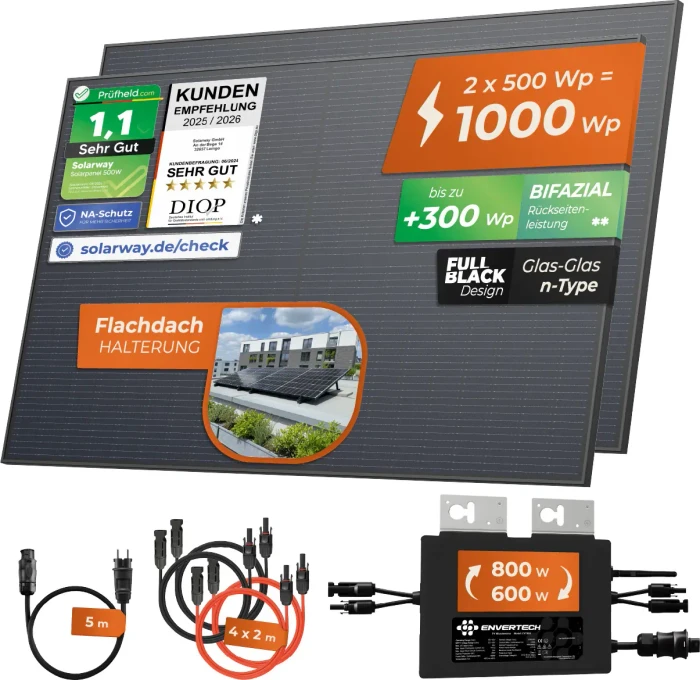 Solarway Deye 600/800W + JA Solar JAM66S30, 1kWp