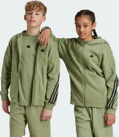 adidas Future Icons 3-Streifen Hoodie tent green/black (Junior)