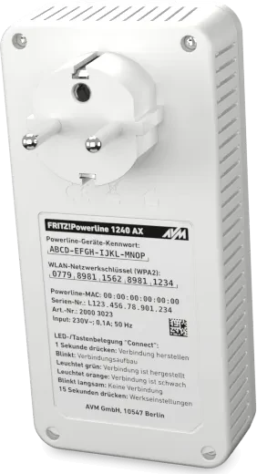 FRITZ! FRITZ!Powerline 1240 AX WLAN Set, Powerline/WLAN-Access Point und Powerline-Adapter Set, 2er-Bundle