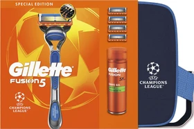 Gillette Fusion5 UEFA Champions League Edition Rasierer + 4 Wechselklingen + Tasche + Rasiergel