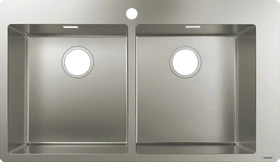 Hansgrohe S711-F765 370/370 flächenbündig Doppelspüle edelstahl