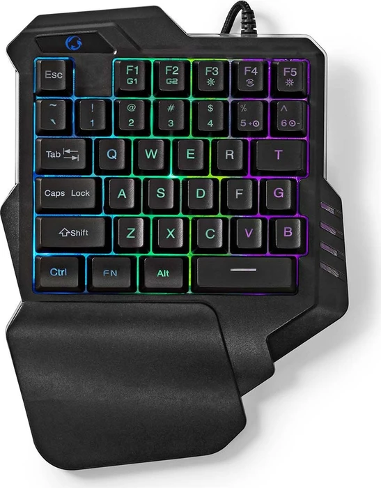 Nedis Einhand-Gaming-Tastatur, schwarz, USB-A (GKBDS110BK)