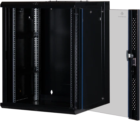 Rockstable 19" Wandschrank 12HE, Sicherheitsglastür, IP2X, schwarz, 600mm tief