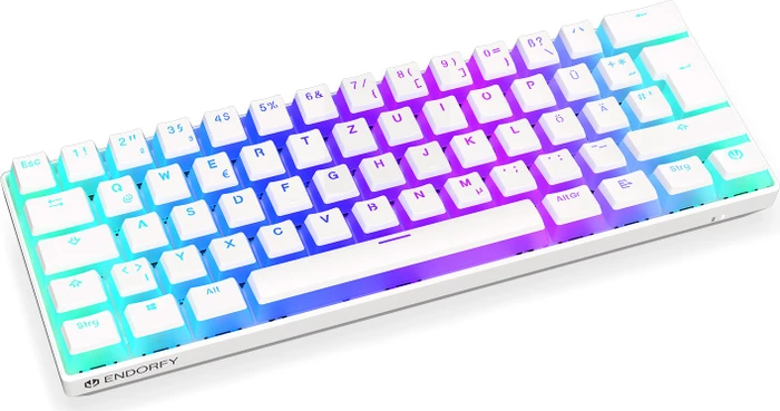 Endorfy Thock Compact Wireless Pudding, Onyx White, PBT, LEDs RGB, hot-swap, Kailh Box RED, USB/Bluetooth, DE