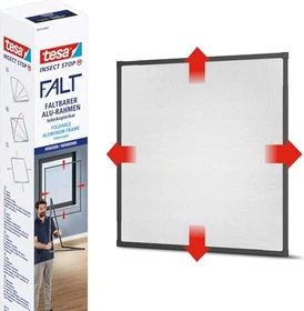 tesa Insect Stop FALT Faltbarer Aluminiumrahmen mit Fenster-Fliegengitter anthrazit