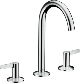 Hansgrohe Axor One 3-Loch Waschbeckenarmatur 170 Push-Open Ablaufgarnitur brushed brass