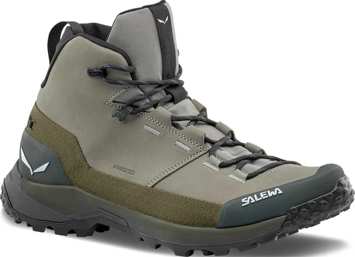 Salewa Puez Leather Mid Powertex shadow/dark olive (Herren)