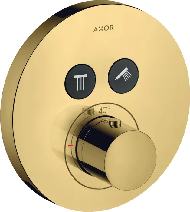 Hansgrohe Axor ShowerSelect rund Thermostat mit 2 Ventilen polished gold optic