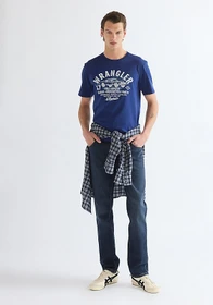 Wrangler Americana T-Shirt kurzarm blue depths (Herren)