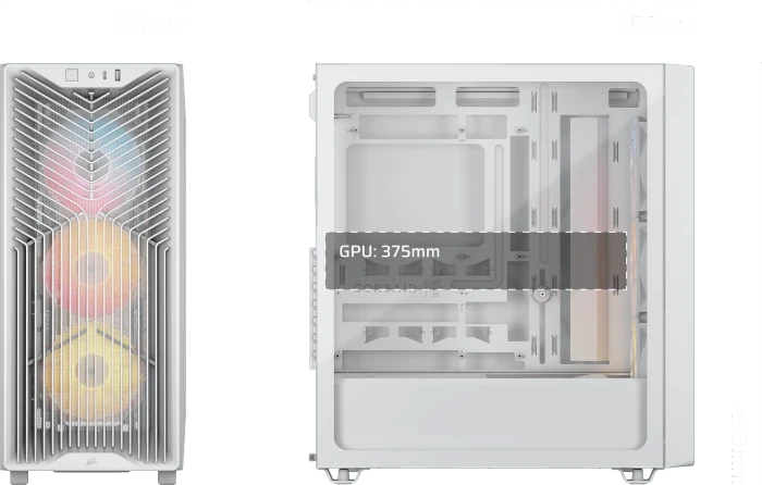 Corsair 3200D RS ARGB, weiß, Glasfenster
