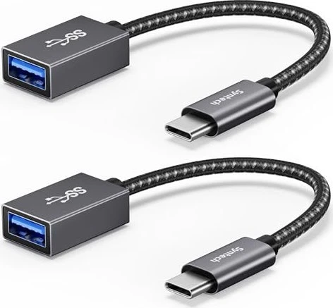 Syntech Adapterkabel, USB 3.1, 10Gb/s, USB-C [Stecker] auf USB-A [Buchse], Space Gray, 17cm, 2er-Pack