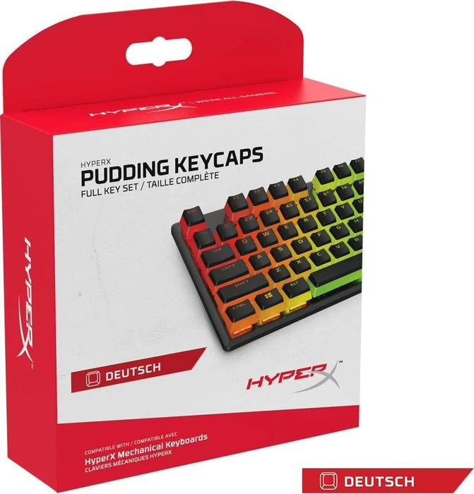 HP HyperX Pudding Keycaps, Kunststoff (ABS), schwarz, 105 Tasten, ISO-DE