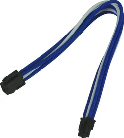 Nanoxia 6-Pin PCIe Verlängerung 30cm, single blau/weiß (NX6PV3EBW)