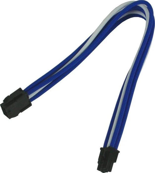 Nanoxia 6-Pin PCIe Verlängerung 30cm, single blau/weiß
