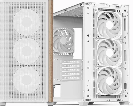 AeroCool D301A White, inkl. 4x Lüfter, Lüfter LED ARGB, Glasfenster
