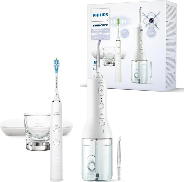 Philips HX3886/41 Cordless Power Flosser 3000 + DiamondClean 9000 weiß