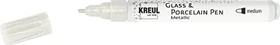 Kreul Glass & Porcelain Pen Glas- und Porzellanmalstift Metallic medium, perlmutt-weiß