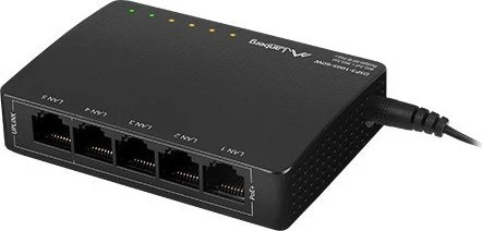 Lanberg DSP3 Desktop Gigabit Switch, 5x RJ-45, 60W PoE+
