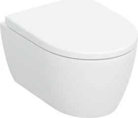 Geberit iCon Set Wand-WC Tiefspüler, verkürzte Ausladung, geschlossene Form, Rimfree, mit WC-Sitz weiß