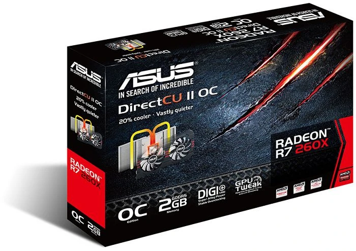 ASUS Radeon R7 260X, Radeon R7 260X, 2GB GDDR5, 2x DVI, HDMI, DP