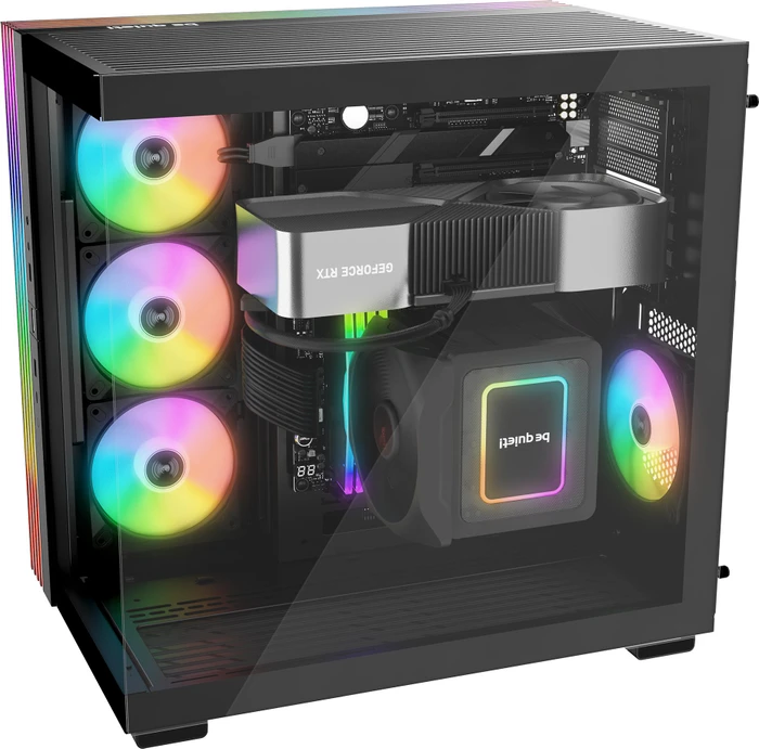 be quiet! Light Base 600 LX Black, schwarz, Glasfenster