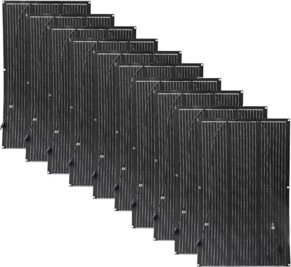 Aysolar 100W 12V Solarpanel Flexibel ETFE, 100Wp, 10 Stück, 1kWp