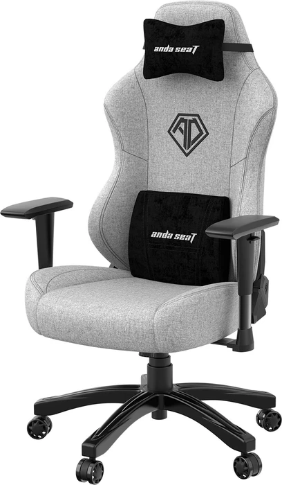 Anda Seat Phantom 3 L Gamingstuhl, Ash Gray, Stoff grau/Logo schwarz