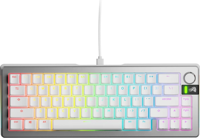 Glorious GMMK 3 Pro 65% Pre-built Gaming Keyboard, silber, LEDs RGB, Glorious Fox MX, USB, US