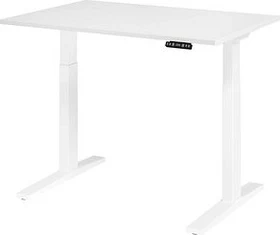 Hammerbacher Ergonomic Aktiv XMKA12 elektrisch höhenverstellbarer Sitz-Steh-Schreibtisch 120x80cm weiß/weiß