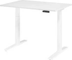 Hammerbacher Ergonomic Aktiv XMKA12 elektrisch höhenverstellbarer Sitz-Steh-Schreibtisch 120x80cm weiß/weiß