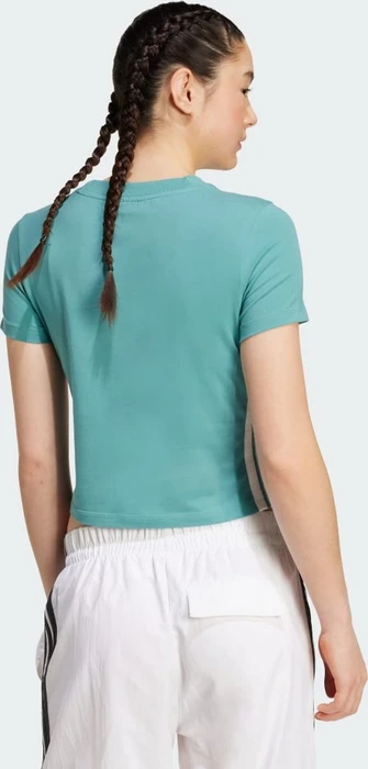 adidas Essentials 3-Streifen Slim Baby T-Shirt kurzarm powder teal/white (Damen)