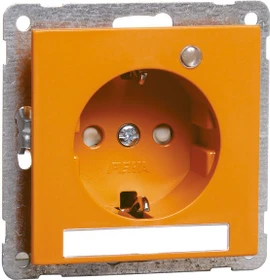 Peha NOVA Steckdose SCHUKO Beschriftungsfeld LED, orange