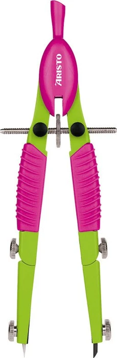 Aristo TopLine Schnellverstellzirkel, grün/pink, Klarsichtetui