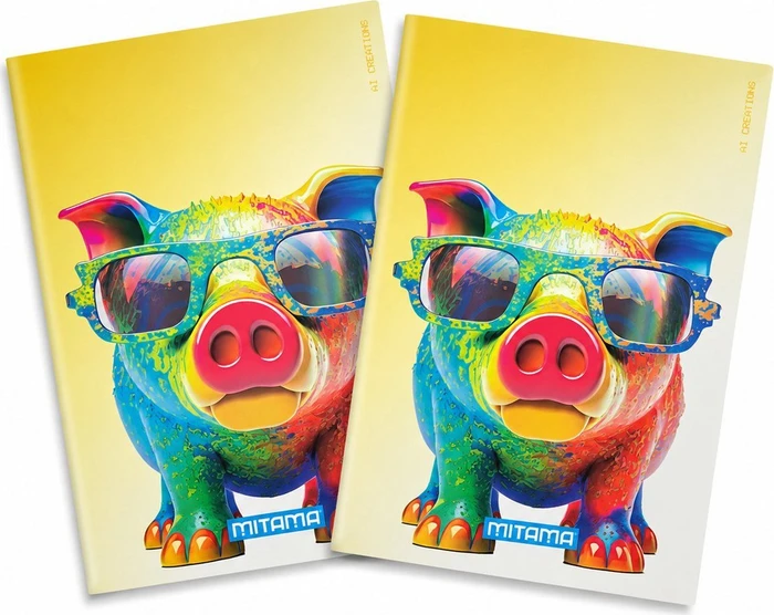 MITAMA Schweinchen, A4, kariert, 42 Blatt - 2er-Pack Image